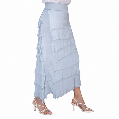 Vera May Italian Silk Light Grey Skirt 9608 | Women's Silk Skirt Australia