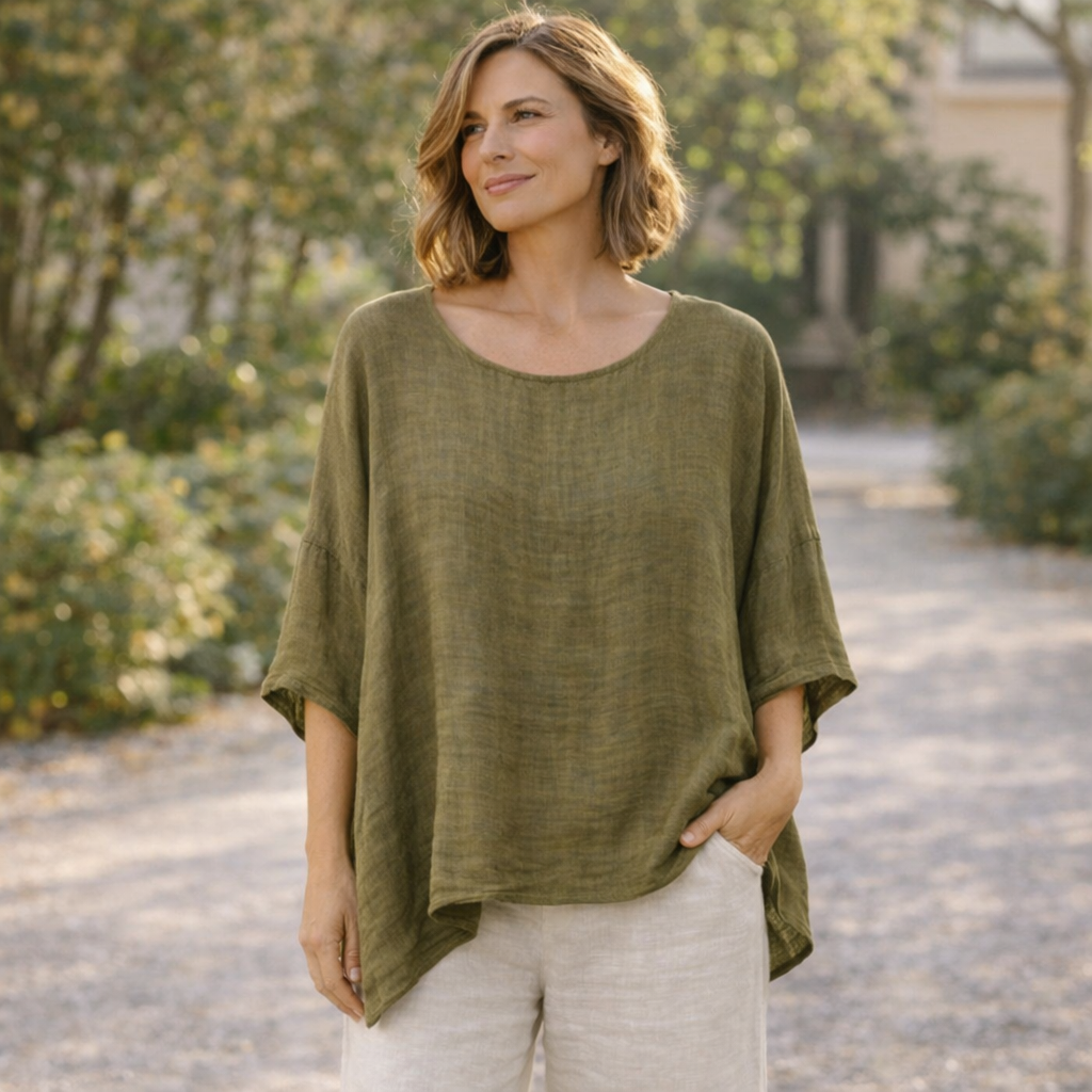 ITALIAN LINEN PONCHO