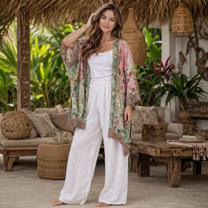 VERA MAY 1428-1308B EMILY ROSE SHORT KIMONO