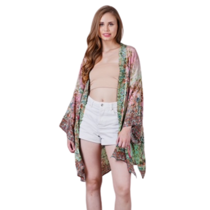 VERA MAY 1428-1308B EMILY ROSE SHORT KIMONO