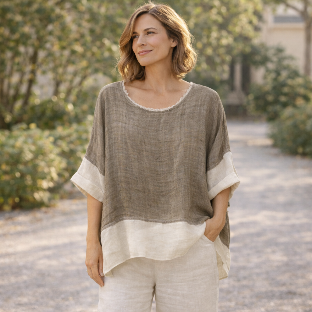 ITALIAN LINEN PONCHO