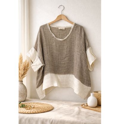 ITALIAN LINEN PONCHO