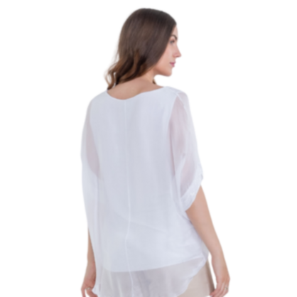 VERA MAY WHITE ITALIAN SILK TOP 16112