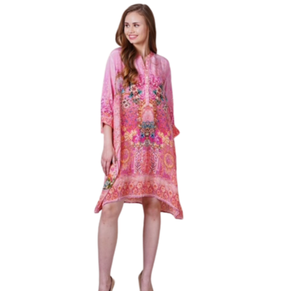 VERA MAY 1659-1319D EMILY ROSE PINK VISCOSE DRESS