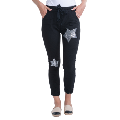 20781 VERA MAY BLACK ITALIAN LINEN PANT