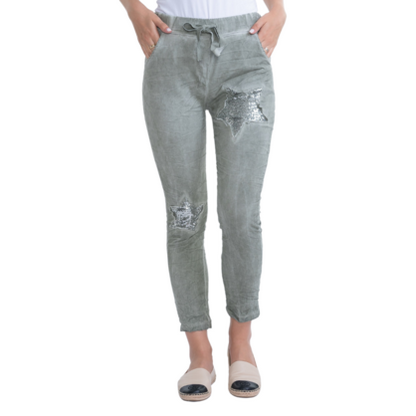 20781 VERA MAY KHAKI ITALIAN LINEN PANT