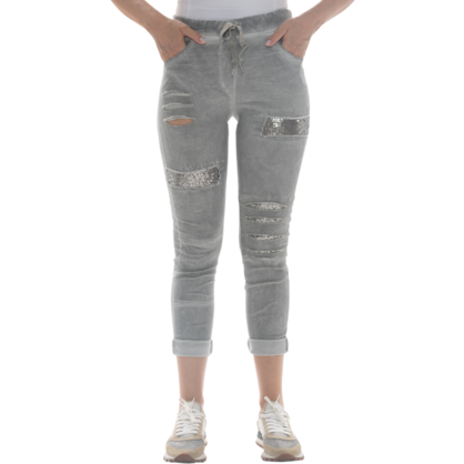 21010 VERA MAY GREY ITALIAN LINEN PANT