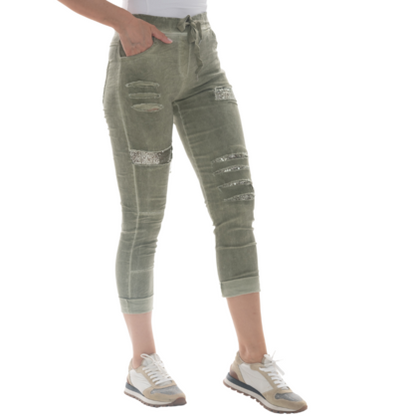 21010 VERA MAY KHAKI ITALIAN LINEN PANT