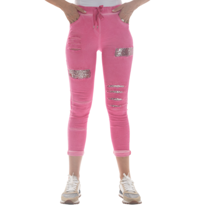 21010 VERA MAY FUSHIA ITALIAN LINEN PANT