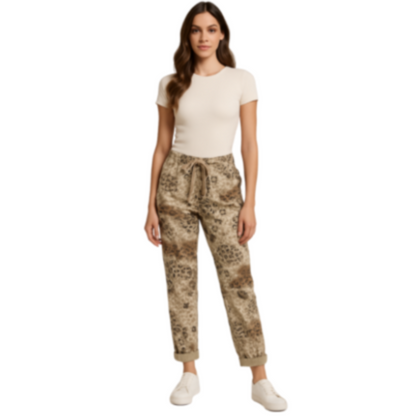 VERA MAY ITALIAN BEIGE VISCOSE PANT 21546