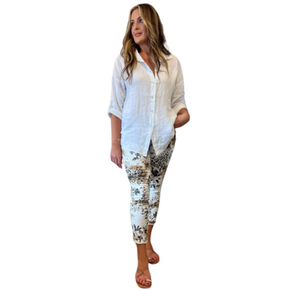 VERA MAY ITALIAN WHITE VISCOSE PANT 21546