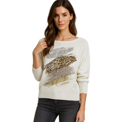 VERA MAY ITALIAN WHITE SWEATER 21873
