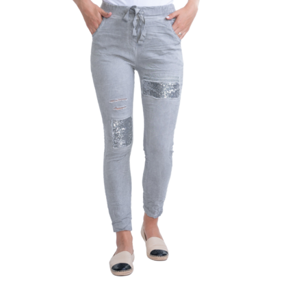 24131 VERA MAY GREY ITALIAN LINEN PANT