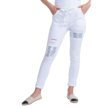 24131 VERA MAY WHITE ITALIAN LINEN PANT