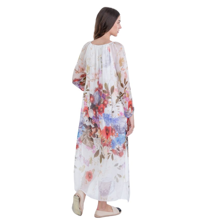 VERA MAY WHITE ITALIAN SILK DRESS 2555B