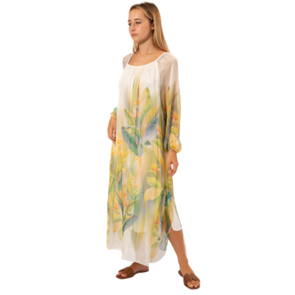 VERA MAY WHITE ITALIAN SILK DRESS 2555BB