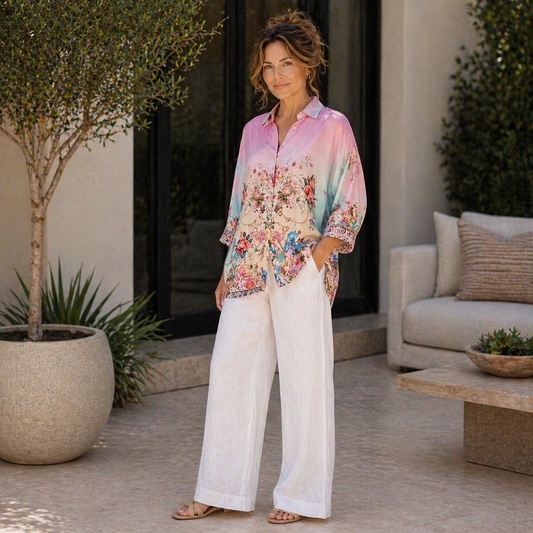 Vera May Emily Rose pink viscose top 2592-SM1296B