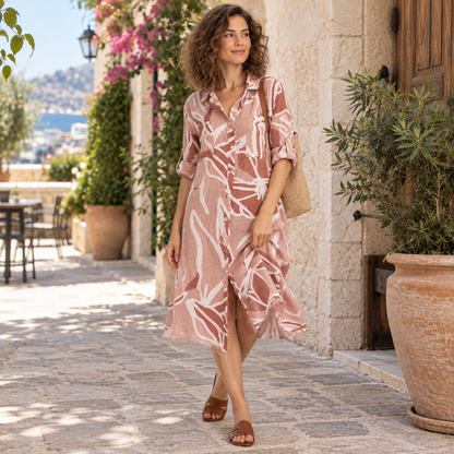 2706 PINK ITALIAN LINEN DRESS