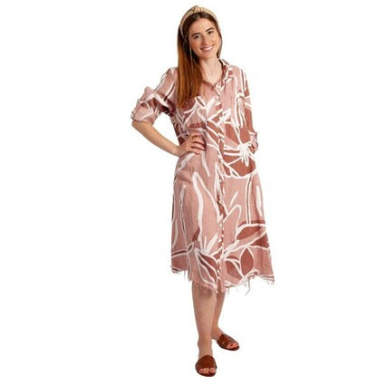 2706 PINK ITALIAN LINEN DRESS