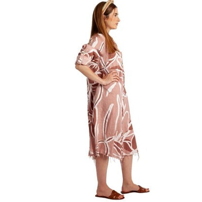 2706 PINK ITALIAN LINEN DRESS