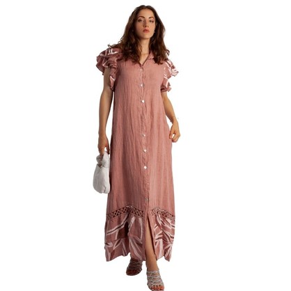 Vera May Italian Linen Pink Dress 2726