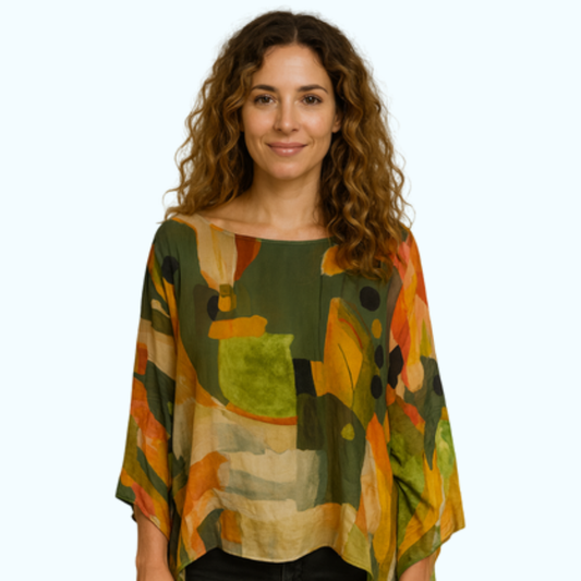VERA MAY 2780-2 MILITARE ITALIAN SILK TOP