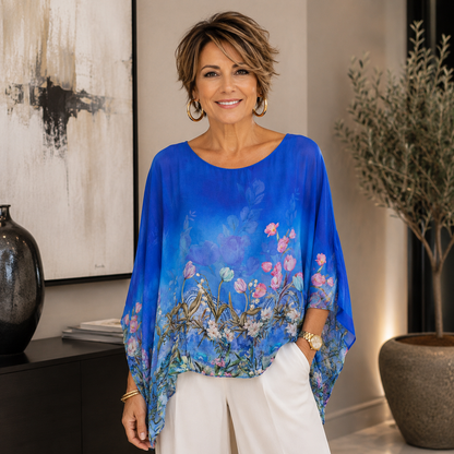 Vera May blue Italian silk top 278013