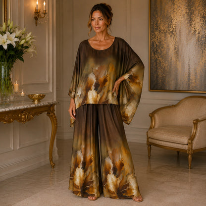Vera May chocolate Italian silk co-ord set 278031/611131