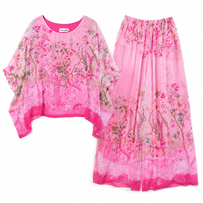 Vera May fuchsia Italian silk co-ord set 278033/611133