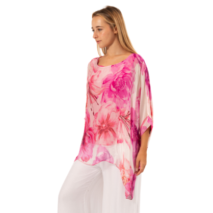 VERA MAY 2780-3 FUXIA ITALIAN SILK TOP