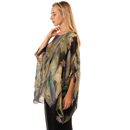 VERA MAY 2780-6 BLACK ITALIAN SILK TOP