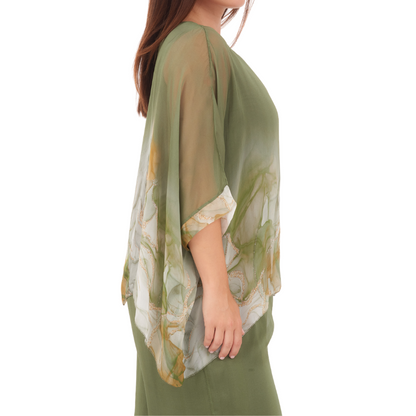 ITALIAN SILK TOP+ PANT SET(N)