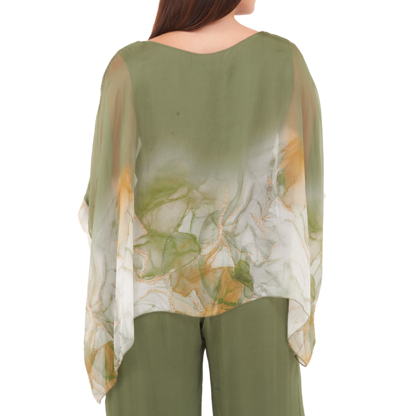 ITALIAN SILK TOP+ PANT SET(N)