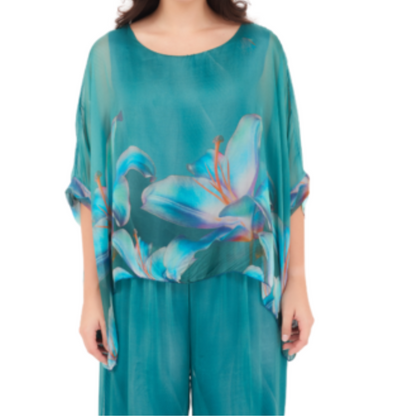 ITALIAN SILK TOP+ PANT SET (S)