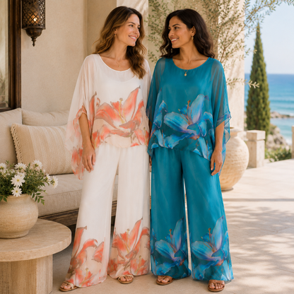 ITALIAN SILK TOP+ PANT SET (S)