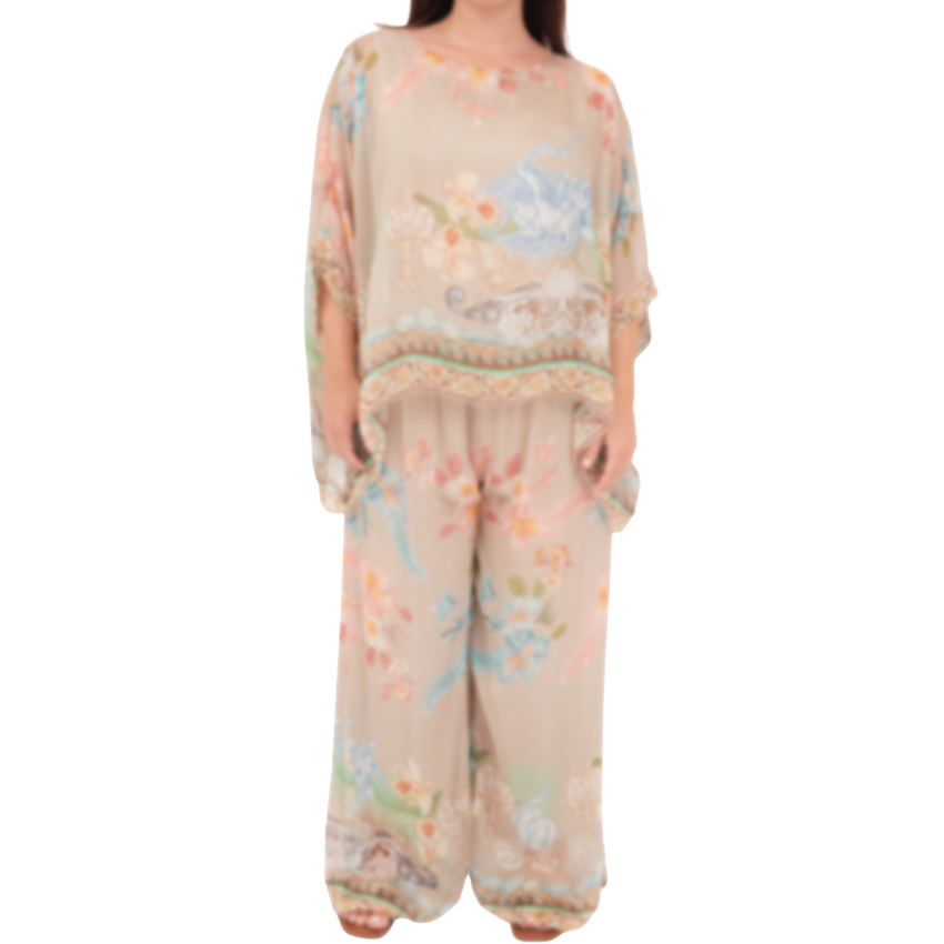 278074/803075 BEIGE ITALIAN SILK SET