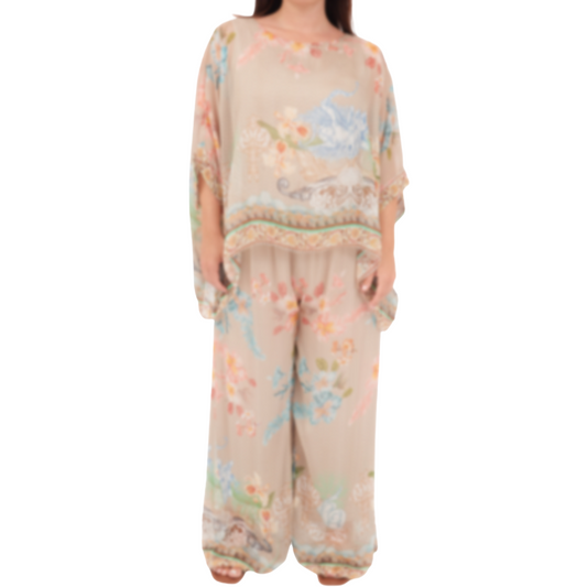 278074/803075 BEIGE ITALIAN SILK SET