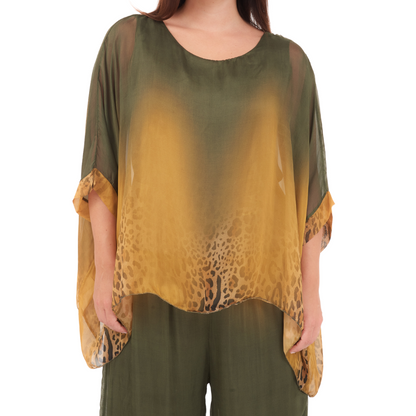 ITALIAN SILK TOP+ PANT SET (N)
