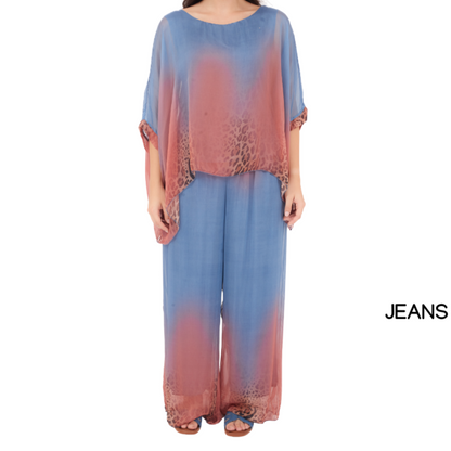 ITALIAN SILK TOP+ PANT SET (N)
