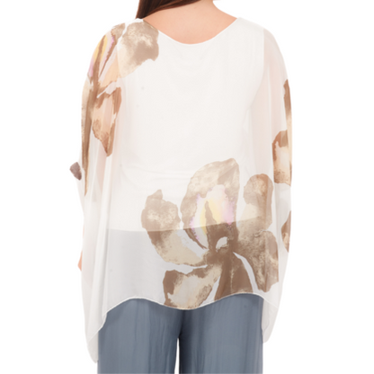 278078 Beige Vera May Italian Silk Top