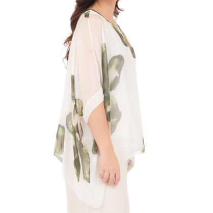278078 Militare Vera May Italian Silk Top