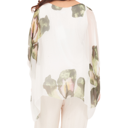 278078 Militare Vera May Italian Silk Top