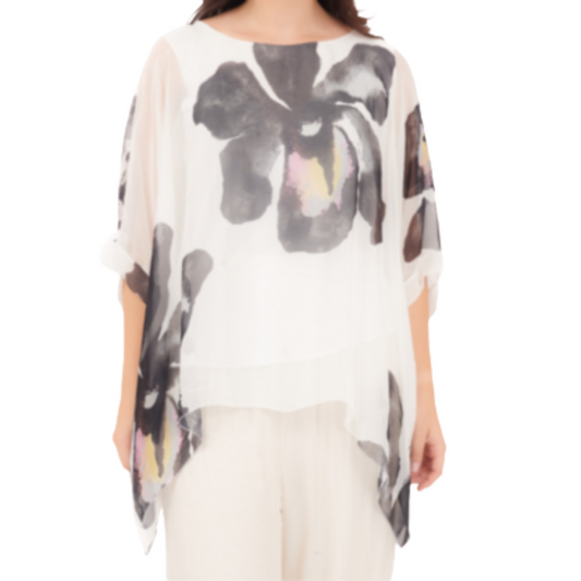 278078 Black Vera May Italian Silk Top