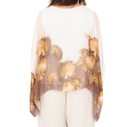 278079 Chocolate Vera May Italian Silk Top