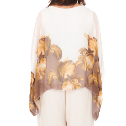 278079 Chocolate Vera May Italian Silk Top