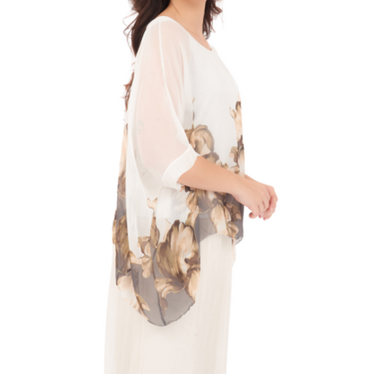278079 Grigio Vera May Italian Silk Top