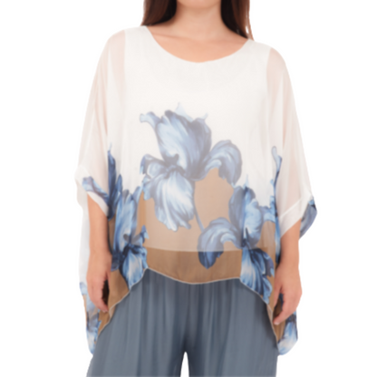 278079 Camel Vera May Italian Silk Top