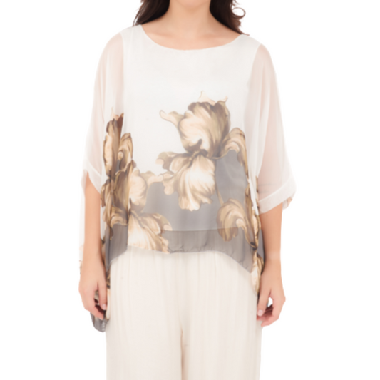 278079 Grigio Vera May Italian Silk Top