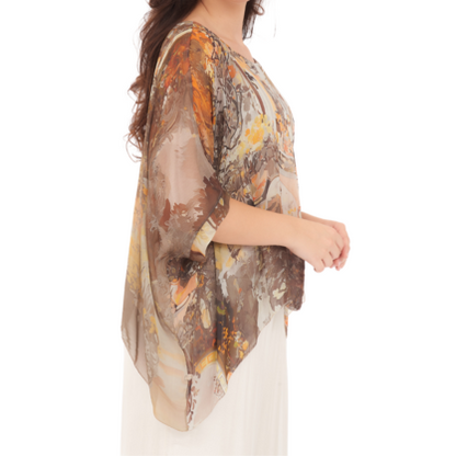 278080 Beige Vera May Italian Silk Top