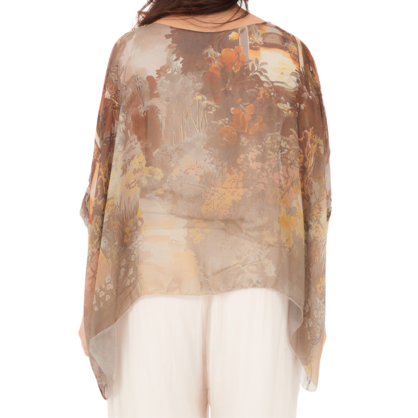 278080 Beige Vera May Italian Silk Top